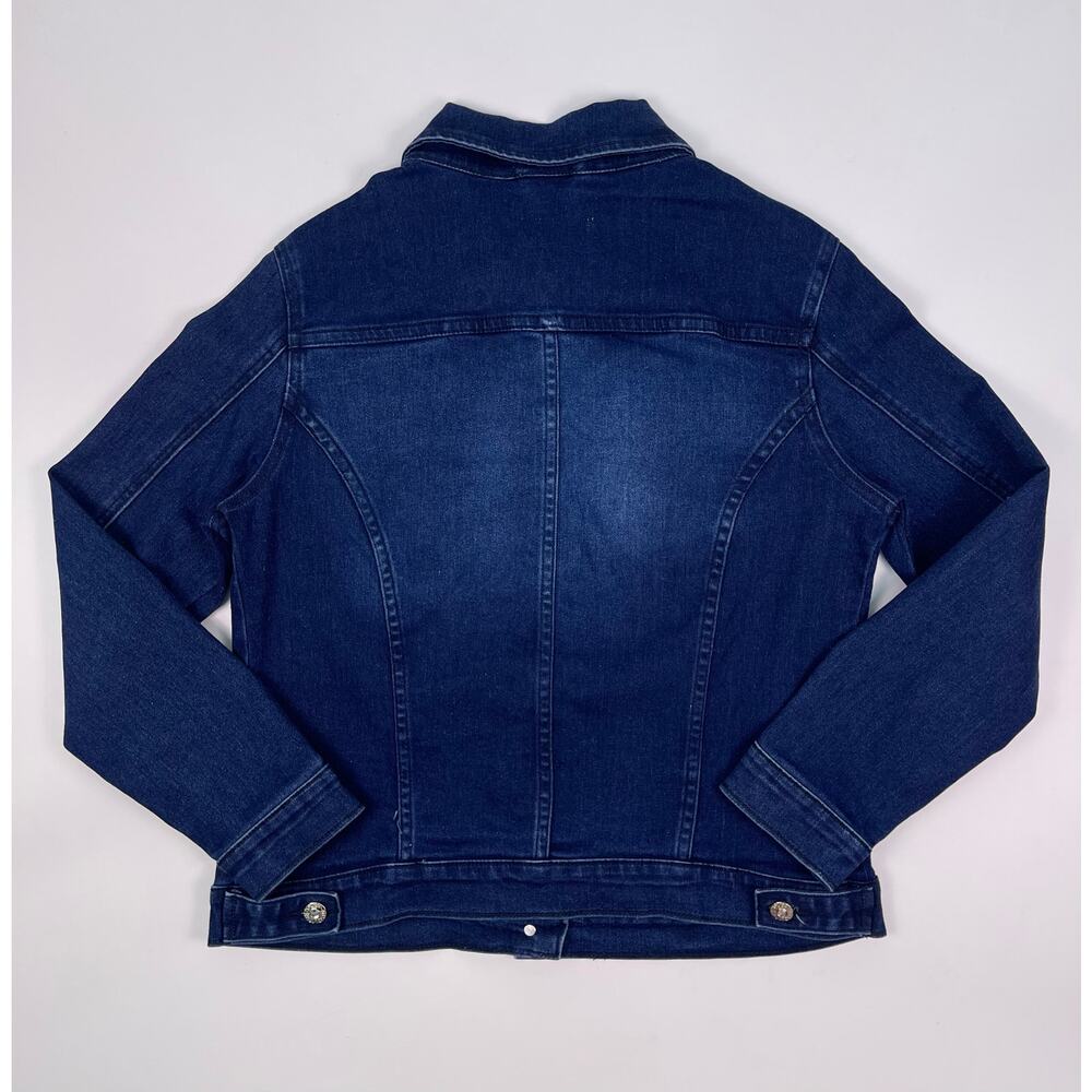 Dkin Jeans Dark Wash distressed Denim Jacket Size Small - Picture 5 of 10